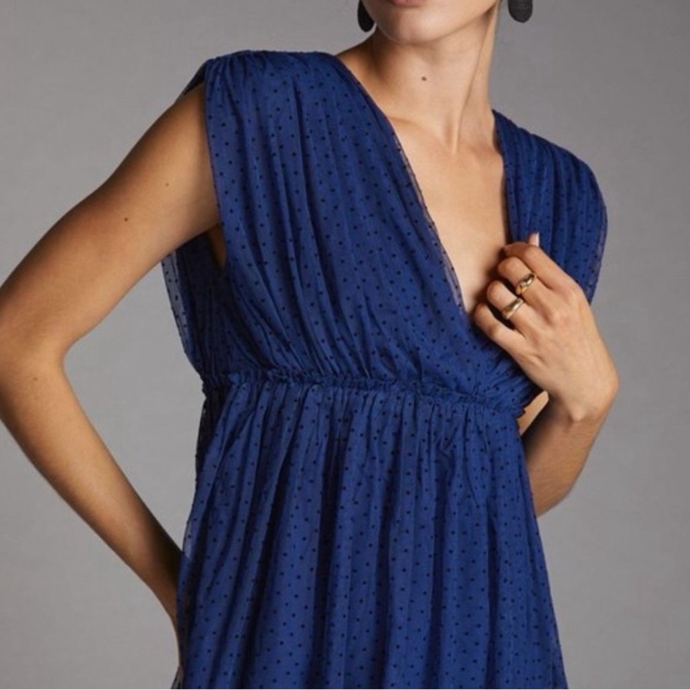 Anthropologie Deep V Tulle Top XS‎